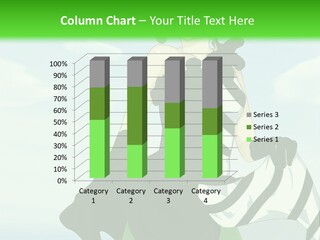 A Woman In A Black And White Dress With A Green Background PowerPoint Template