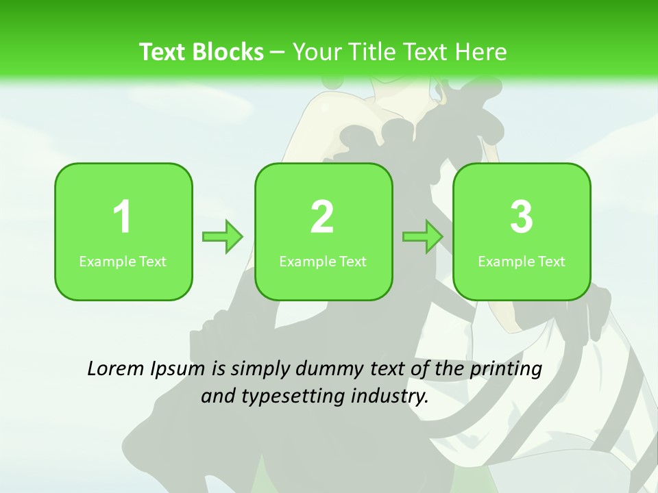 A Woman In A Black And White Dress With A Green Background PowerPoint Template