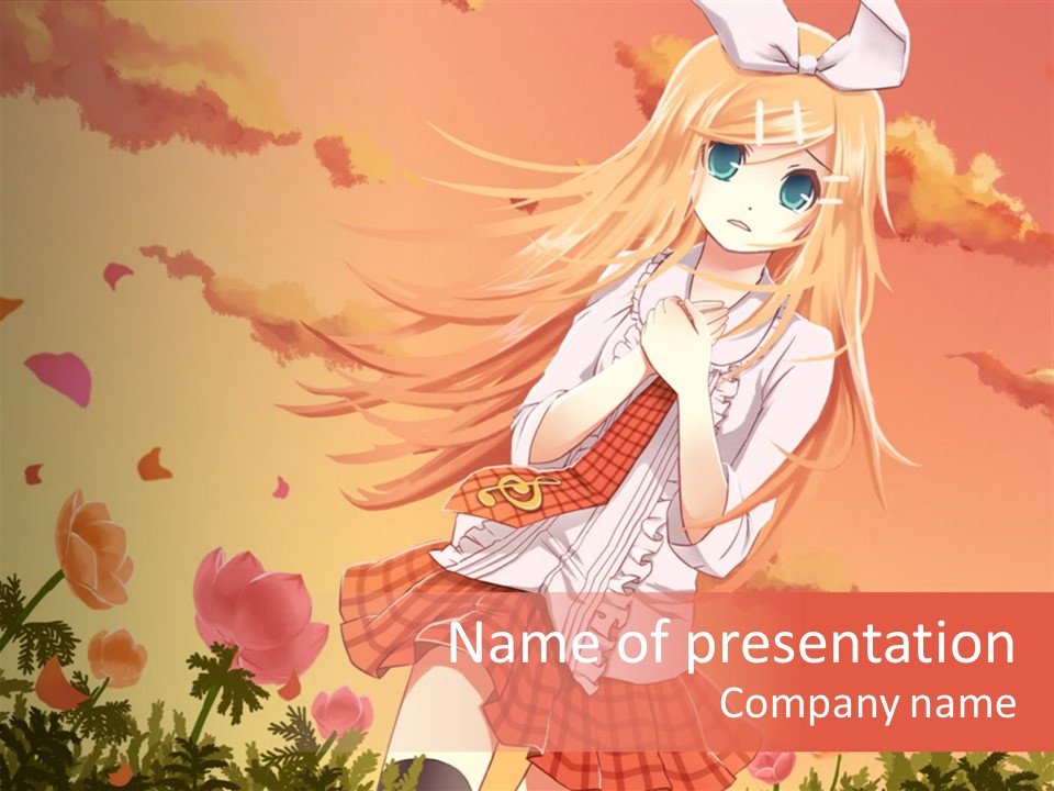 A Girl With Long Blonde Hair Is Standing In A Field PowerPoint Template