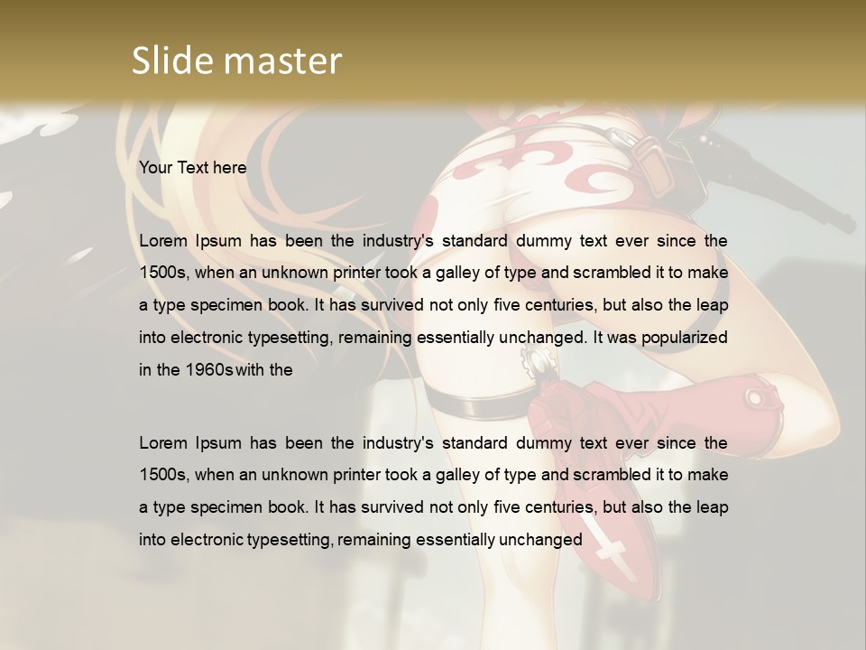 A Woman With A Sword In Her Hand Powerpoint Presentation Template PowerPoint Template