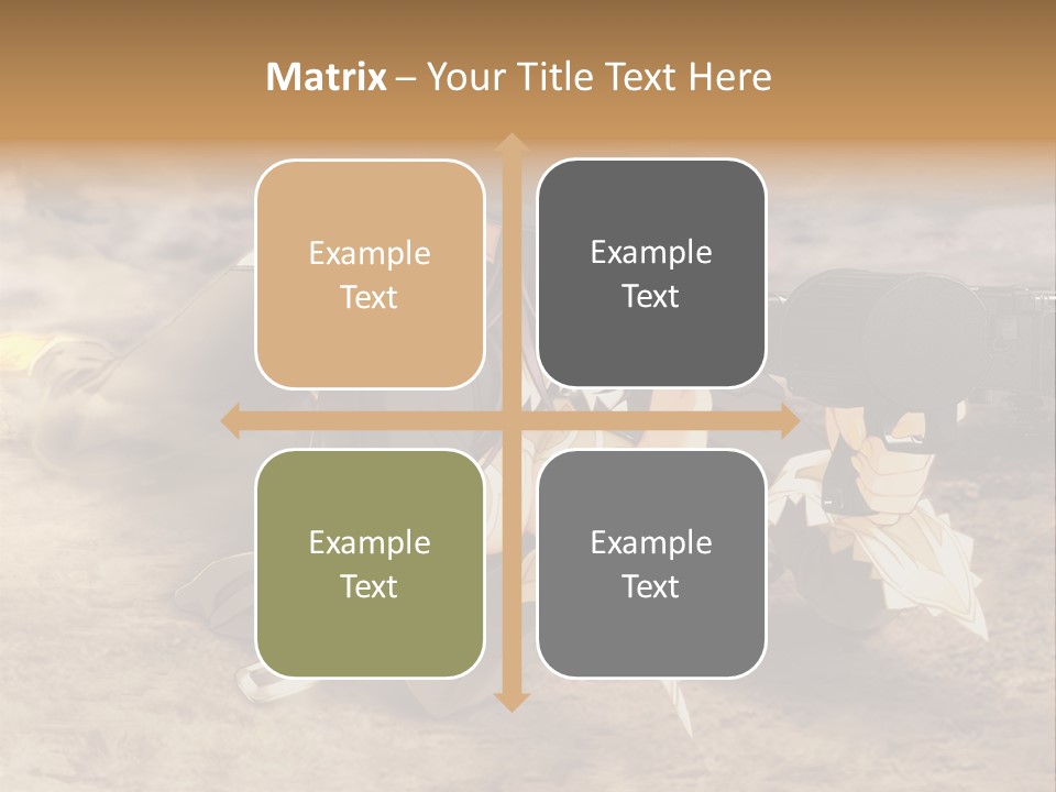 A Woman With A Gun In A Desert PowerPoint Template