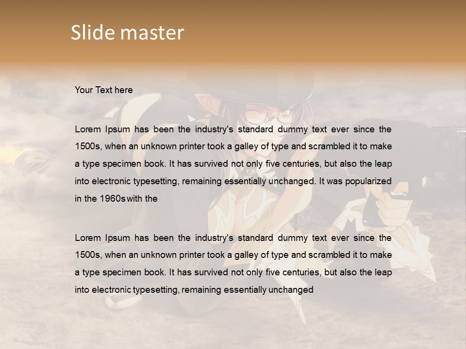 A Woman With A Gun In A Desert PowerPoint Template