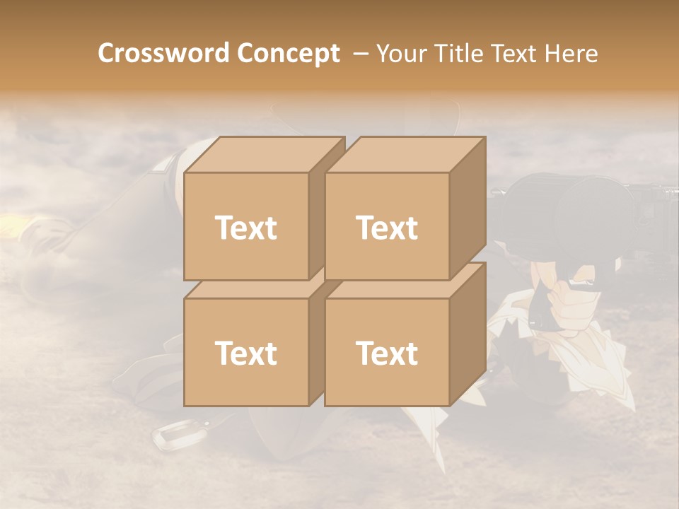 A Woman With A Gun In A Desert PowerPoint Template