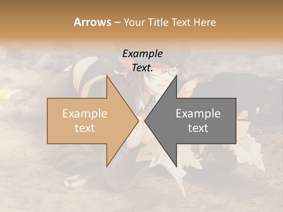 A Woman With A Gun In A Desert PowerPoint Template