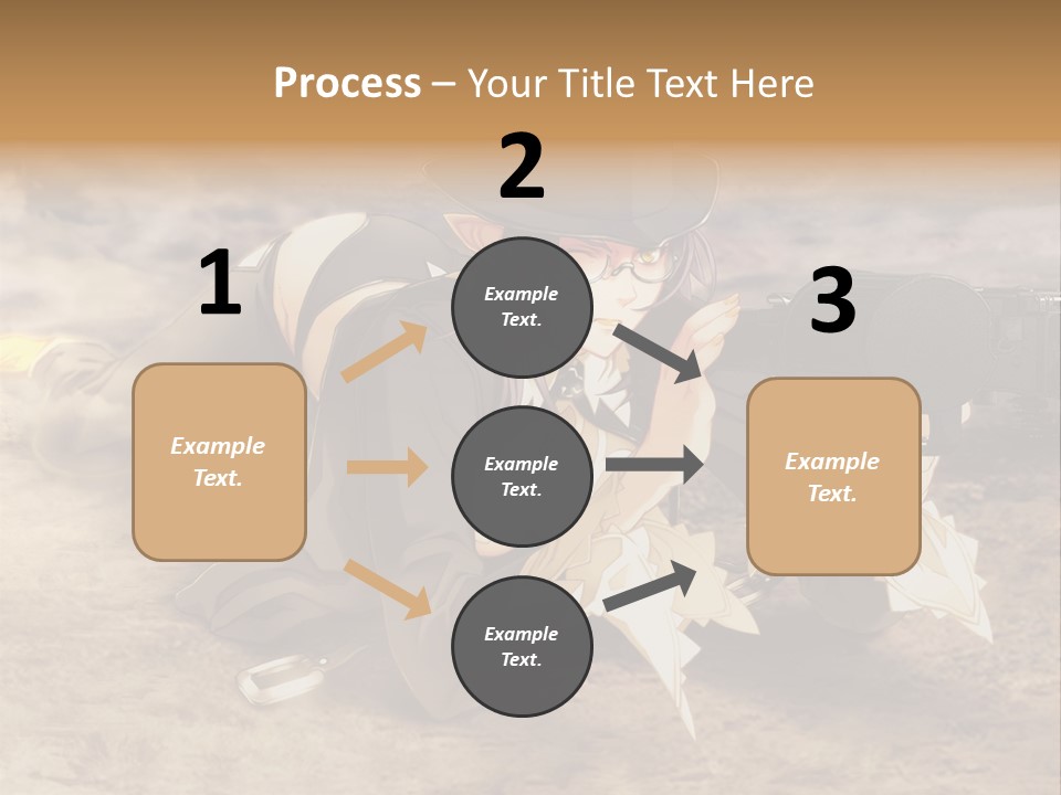 A Woman With A Gun In A Desert PowerPoint Template