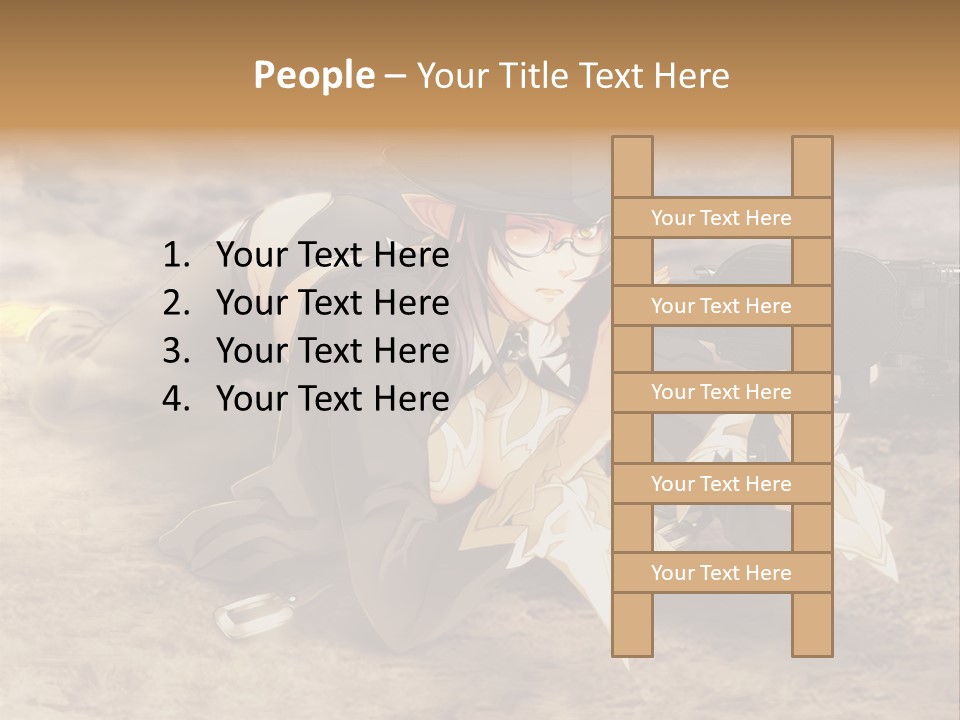 A Woman With A Gun In A Desert PowerPoint Template