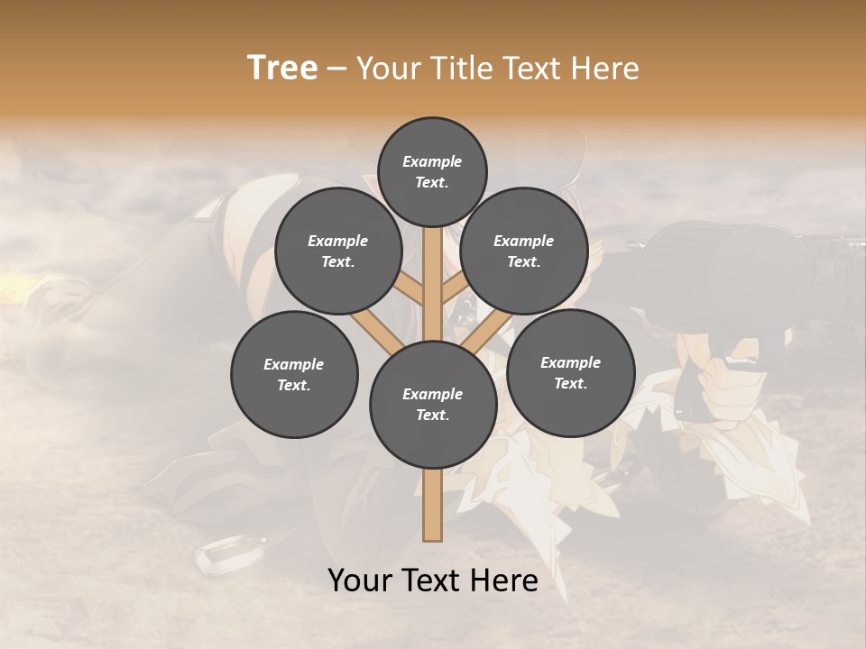 A Woman With A Gun In A Desert PowerPoint Template