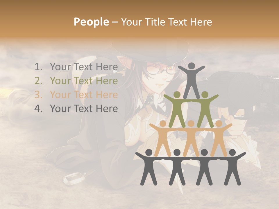 A Woman With A Gun In A Desert PowerPoint Template