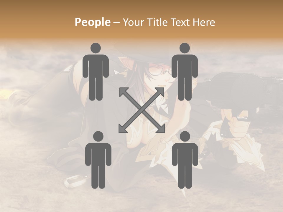 A Woman With A Gun In A Desert PowerPoint Template