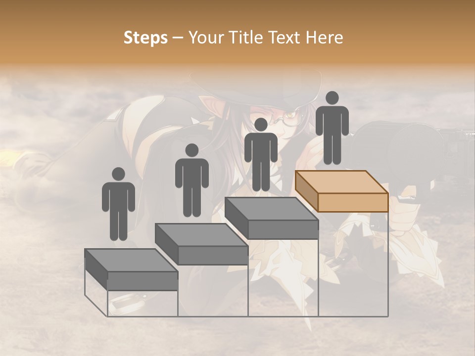 A Woman With A Gun In A Desert PowerPoint Template