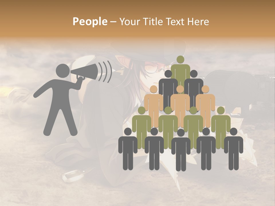 A Woman With A Gun In A Desert PowerPoint Template