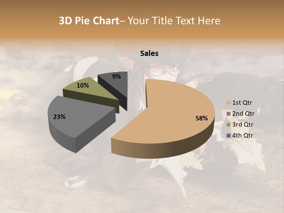 A Woman With A Gun In A Desert PowerPoint Template