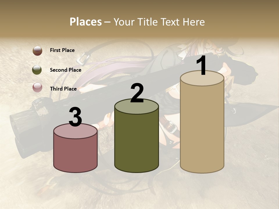 A Woman Holding A Large Black Object In Her Hand PowerPoint Template