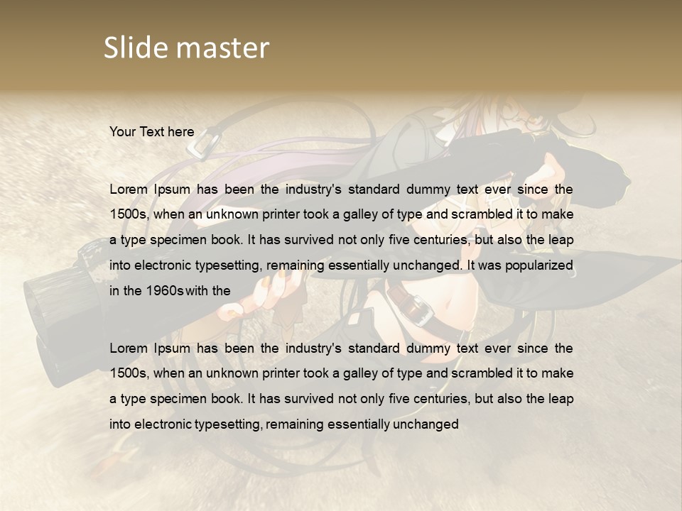 A Woman Holding A Large Black Object In Her Hand PowerPoint Template