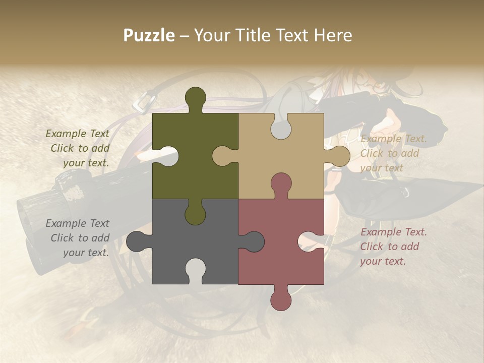 A Woman Holding A Large Black Object In Her Hand PowerPoint Template