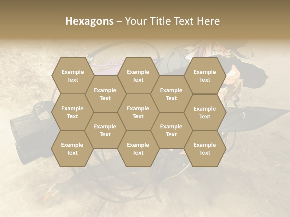 A Woman Holding A Large Black Object In Her Hand PowerPoint Template