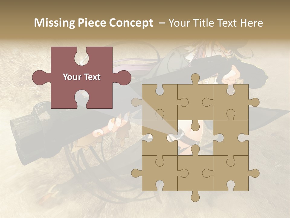 A Woman Holding A Large Black Object In Her Hand PowerPoint Template