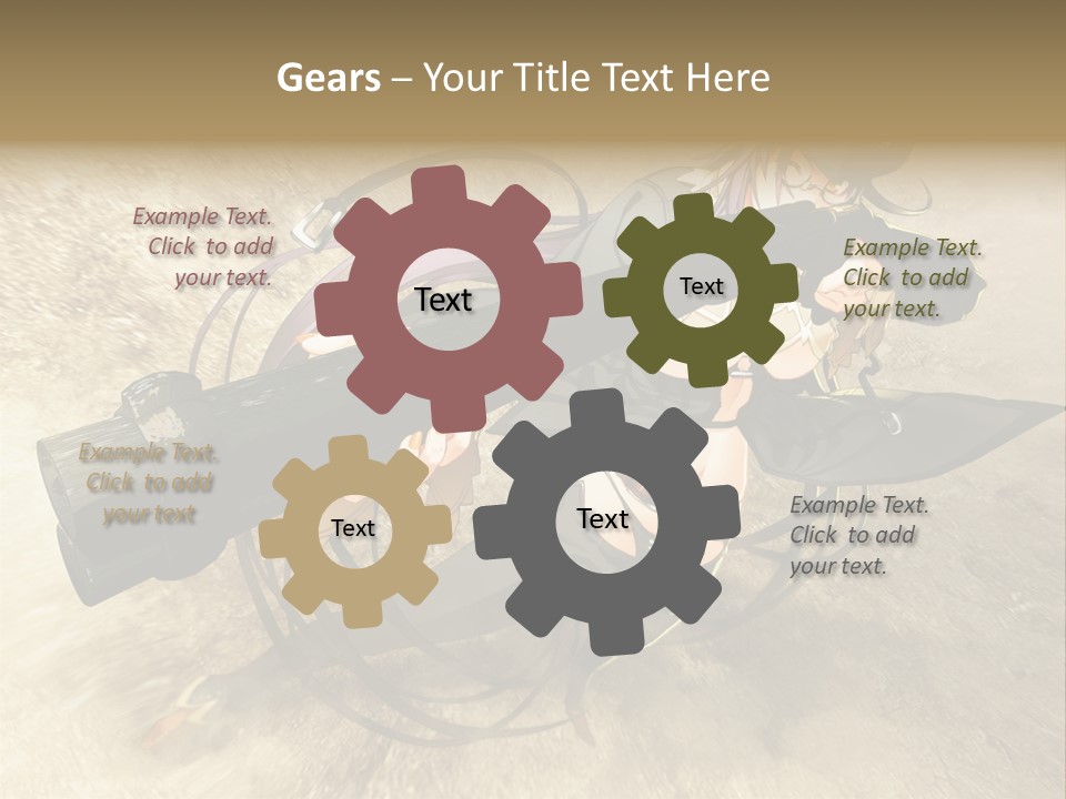 A Woman Holding A Large Black Object In Her Hand PowerPoint Template