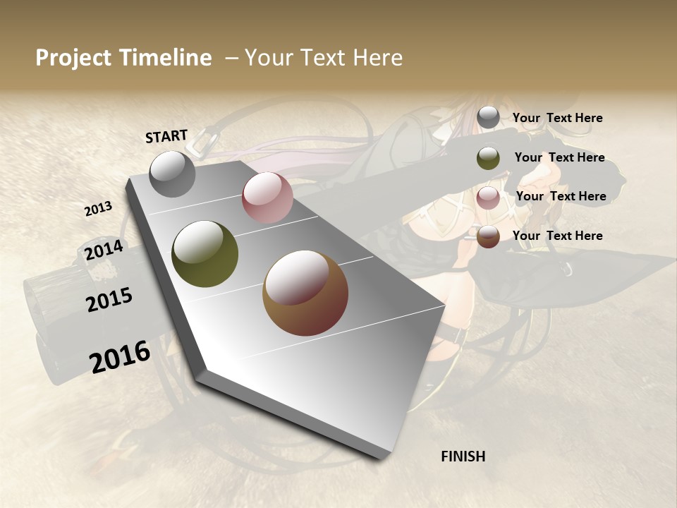 A Woman Holding A Large Black Object In Her Hand PowerPoint Template