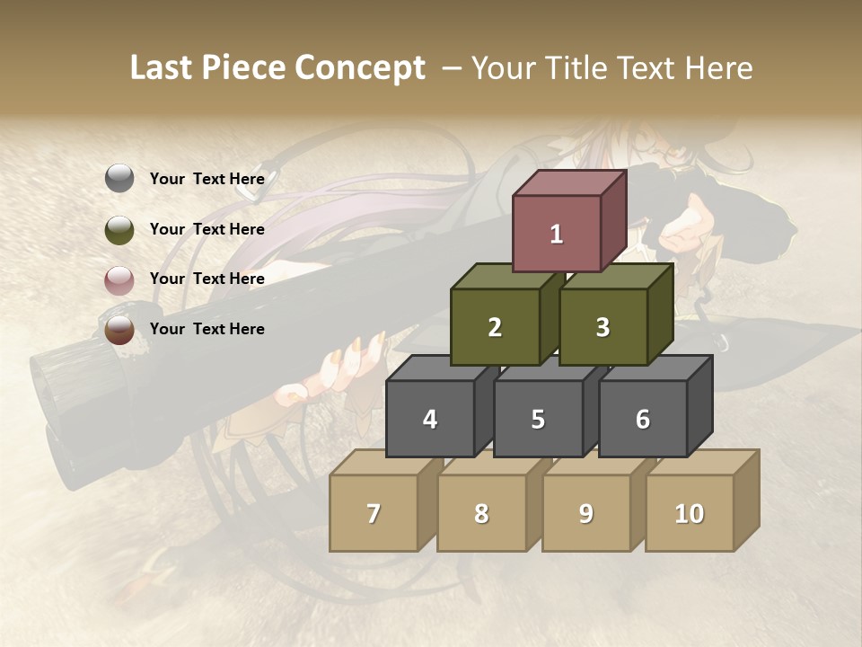 A Woman Holding A Large Black Object In Her Hand PowerPoint Template