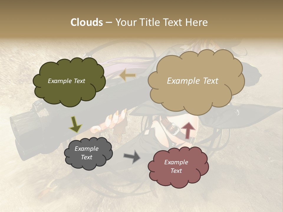 A Woman Holding A Large Black Object In Her Hand PowerPoint Template