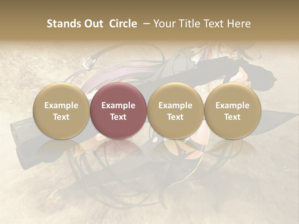 A Woman Holding A Large Black Object In Her Hand PowerPoint Template