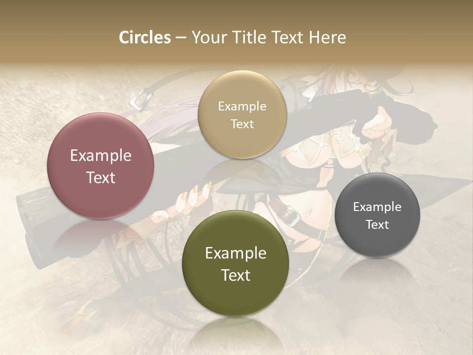 A Woman Holding A Large Black Object In Her Hand PowerPoint Template