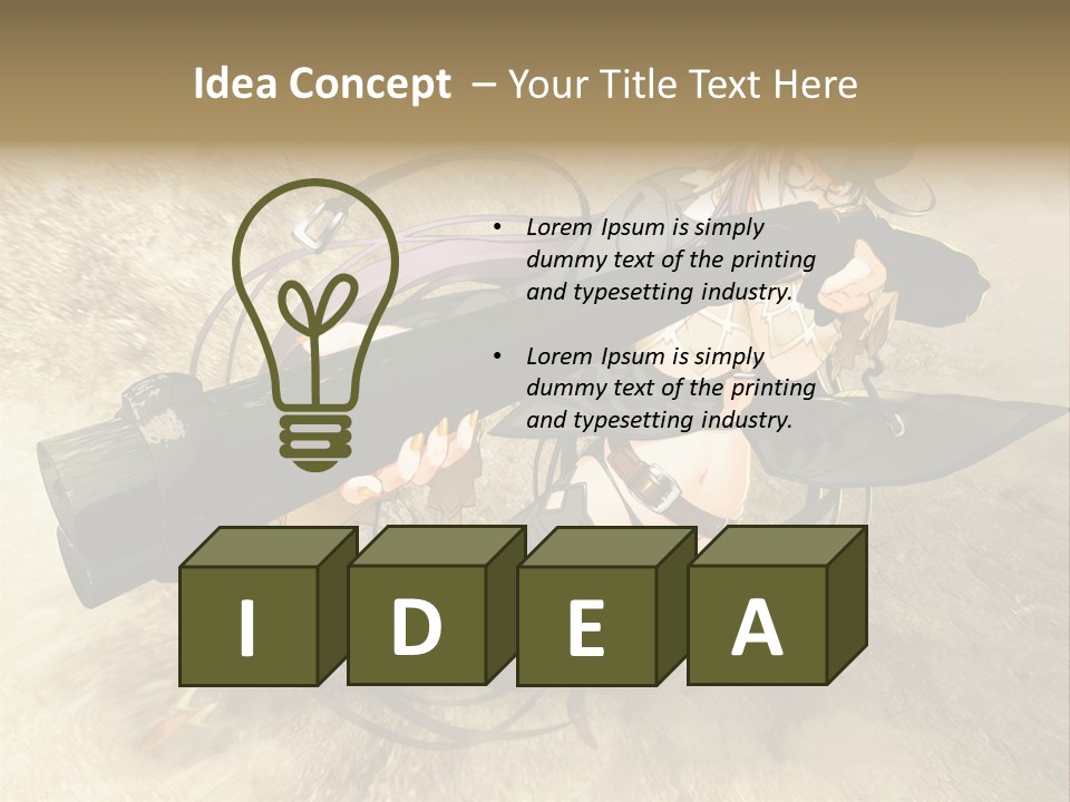 A Woman Holding A Large Black Object In Her Hand PowerPoint Template