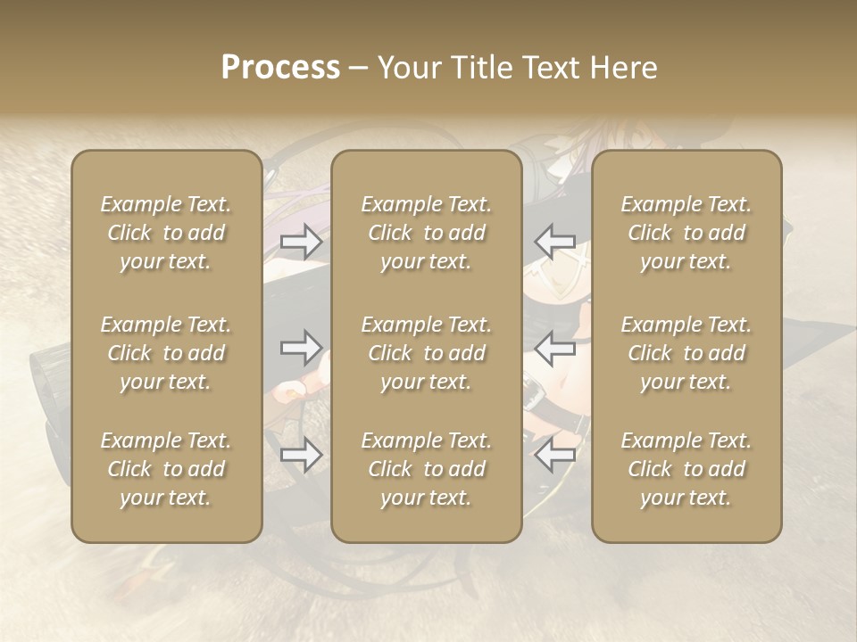 A Woman Holding A Large Black Object In Her Hand PowerPoint Template