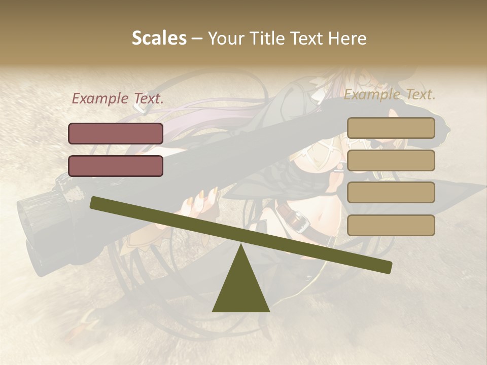 A Woman Holding A Large Black Object In Her Hand PowerPoint Template