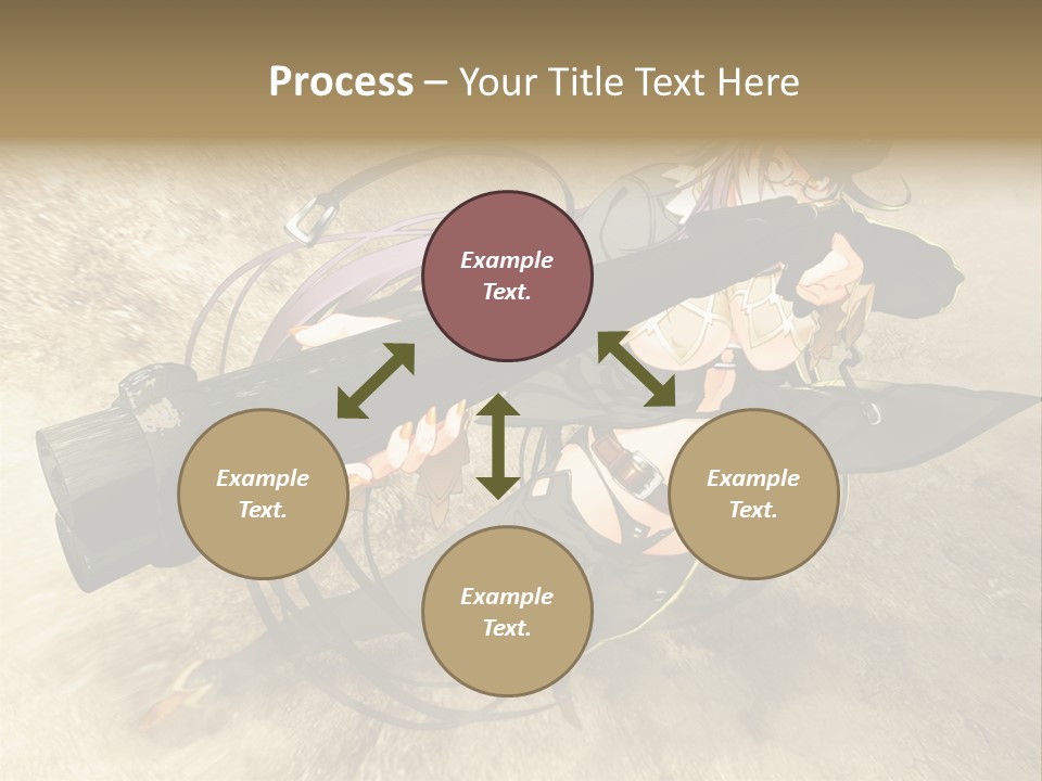 A Woman Holding A Large Black Object In Her Hand PowerPoint Template