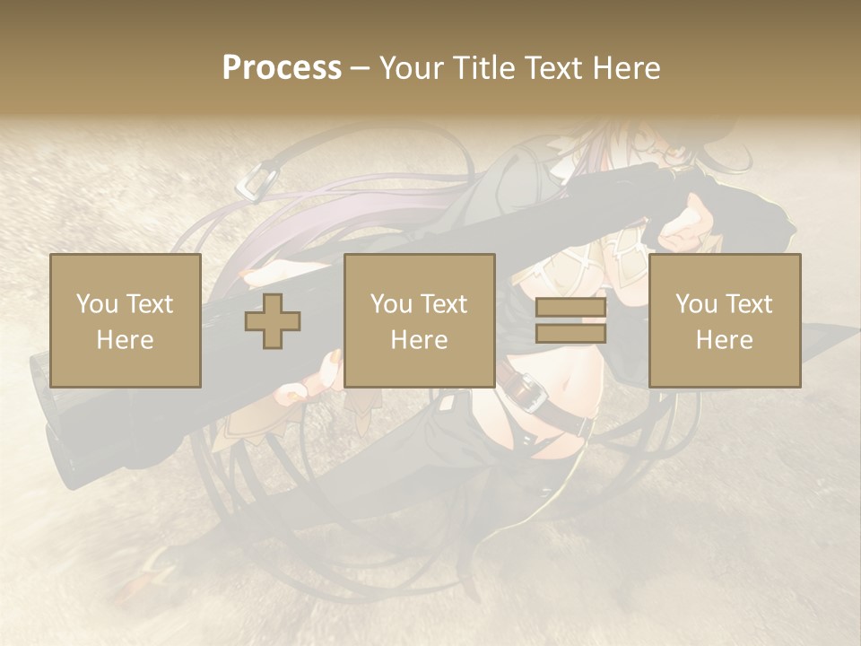 A Woman Holding A Large Black Object In Her Hand PowerPoint Template