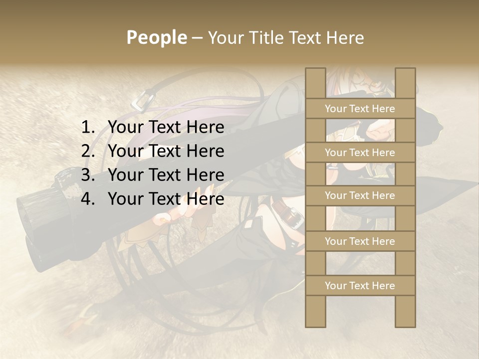 A Woman Holding A Large Black Object In Her Hand PowerPoint Template