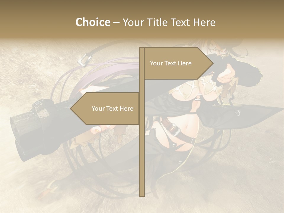 A Woman Holding A Large Black Object In Her Hand PowerPoint Template