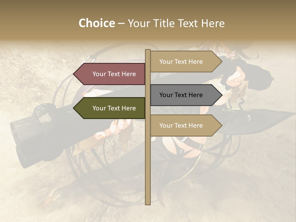 A Woman Holding A Large Black Object In Her Hand PowerPoint Template