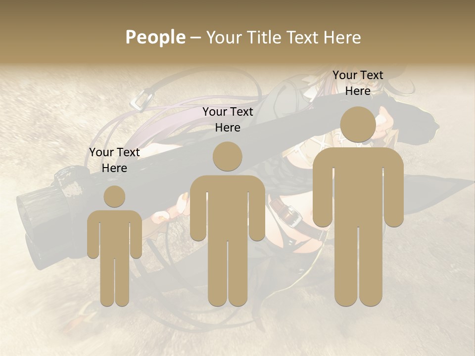 A Woman Holding A Large Black Object In Her Hand PowerPoint Template