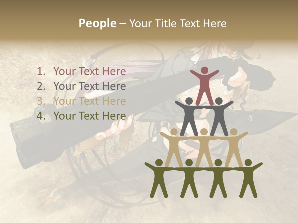 A Woman Holding A Large Black Object In Her Hand PowerPoint Template