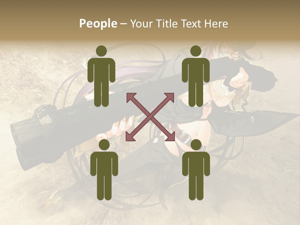 A Woman Holding A Large Black Object In Her Hand PowerPoint Template