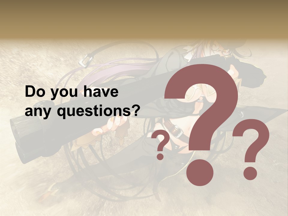 A Woman Holding A Large Black Object In Her Hand PowerPoint Template