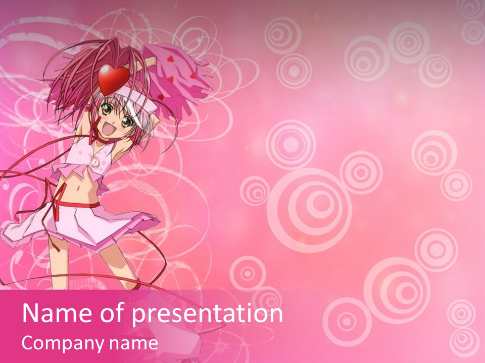 A Girl In A Pink Dress With A Heart On Her Head PowerPoint Template