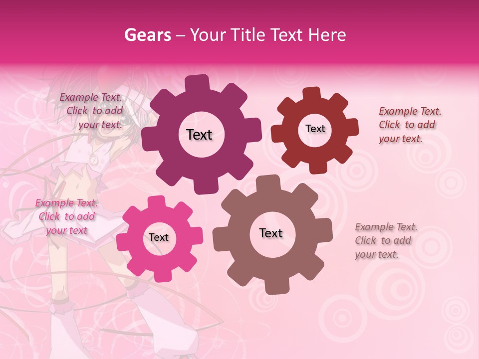 A Girl In A Pink Dress With A Heart On Her Head PowerPoint Template