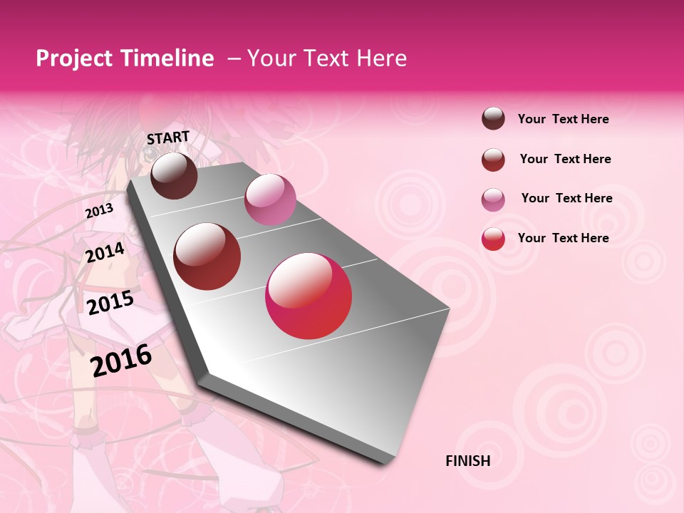 A Girl In A Pink Dress With A Heart On Her Head PowerPoint Template