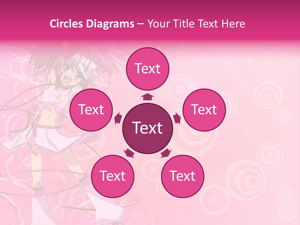 A Girl In A Pink Dress With A Heart On Her Head PowerPoint Template