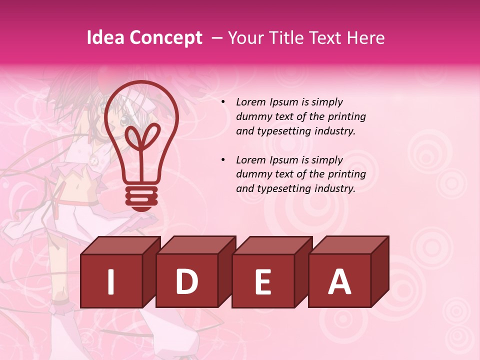 A Girl In A Pink Dress With A Heart On Her Head PowerPoint Template