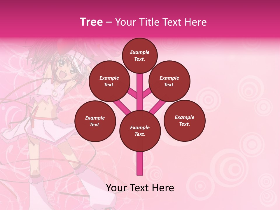 A Girl In A Pink Dress With A Heart On Her Head PowerPoint Template