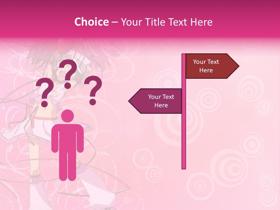 A Girl In A Pink Dress With A Heart On Her Head PowerPoint Template