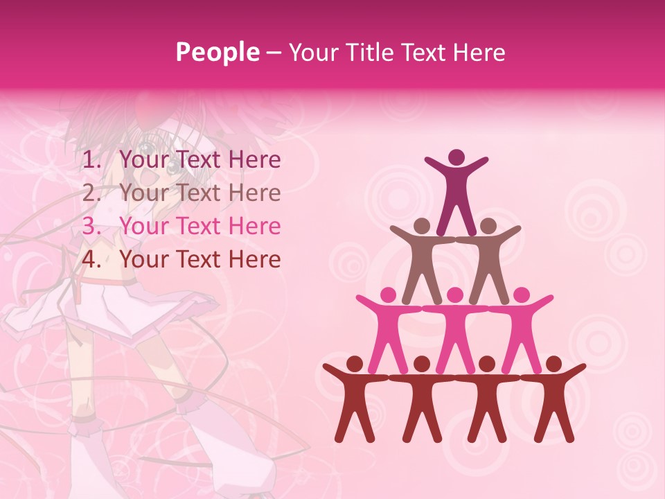 A Girl In A Pink Dress With A Heart On Her Head PowerPoint Template