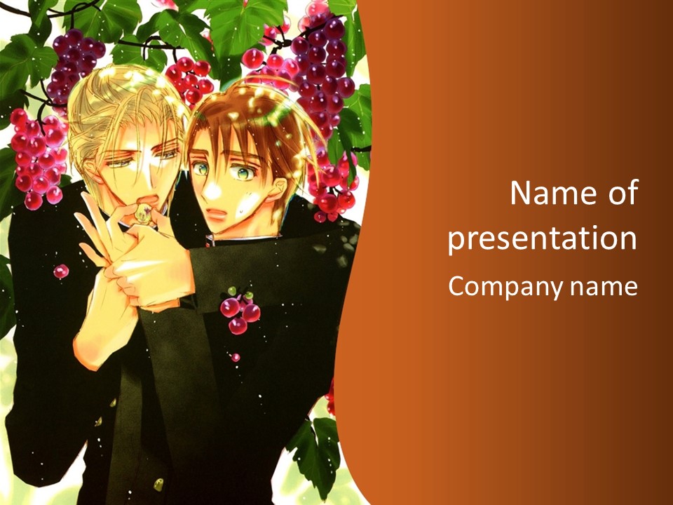 A Couple Of People Standing Next To Each Other PowerPoint Template