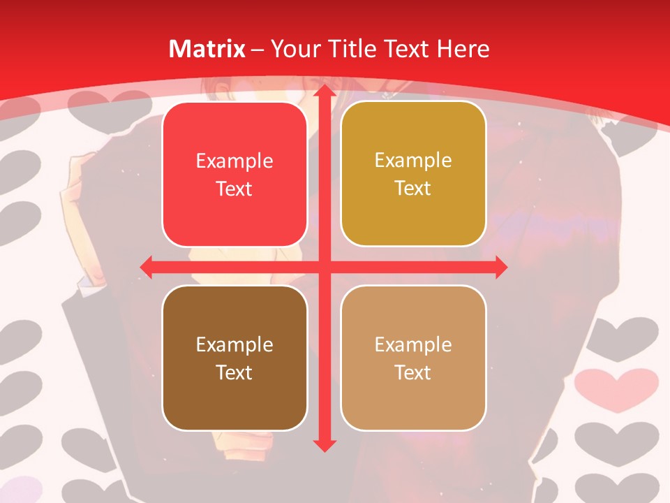 A Man And Woman Hugging In Front Of Hearts PowerPoint Template