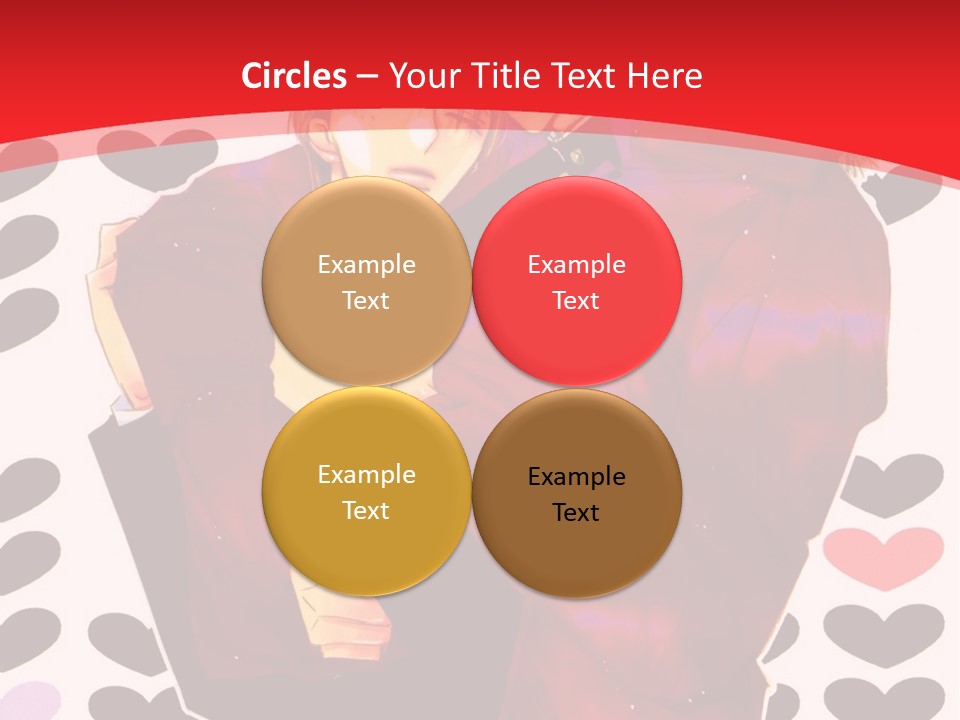 A Man And Woman Hugging In Front Of Hearts PowerPoint Template